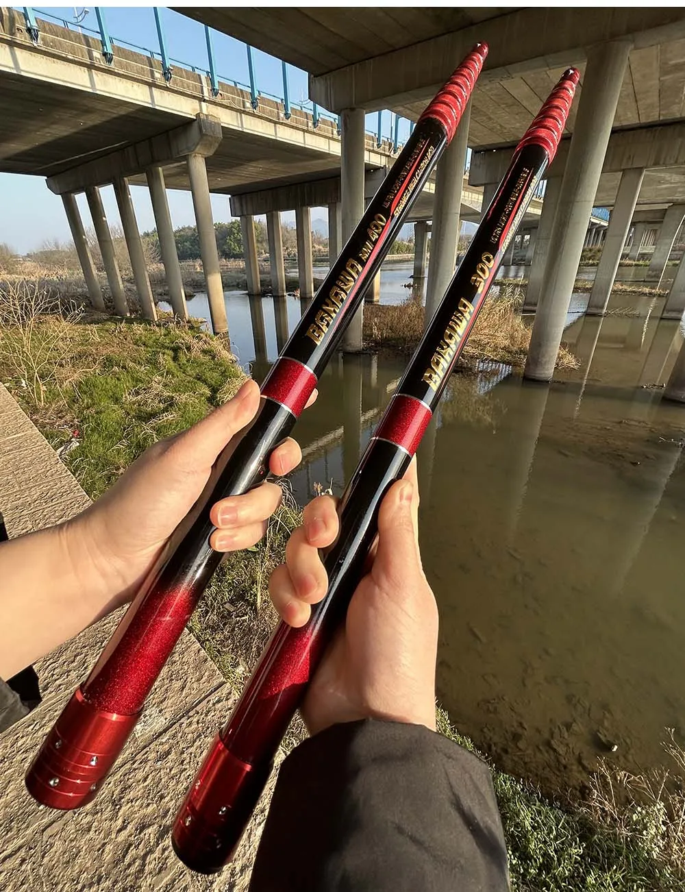 Redes de mano plegables para aterrizaje de pesca, caña telescópica de 2,1/3,0/3,6 M, ligera, de fibra de carbono, herramientas de mosca plegable, Red de inmersión - imagen 5