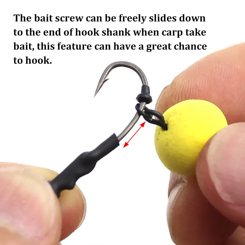 4 Uds anzuelo de pesca de carpa recubierto de PTEF anzuelo de carpa con púas listo atado Ronnie Rig gancho enlaces pelo Combi Chod Rig 2 4 6 8 - imagen 5