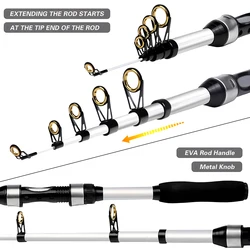 GHOTDA Caña de Pesca Fibra Carbono Telescópica Jigging Agua Salada