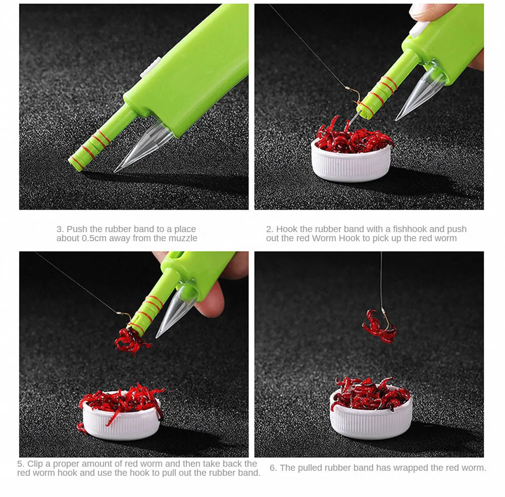 Cree un señuelo de pesca con un gancho de gusano rojo para un cebo efectivo