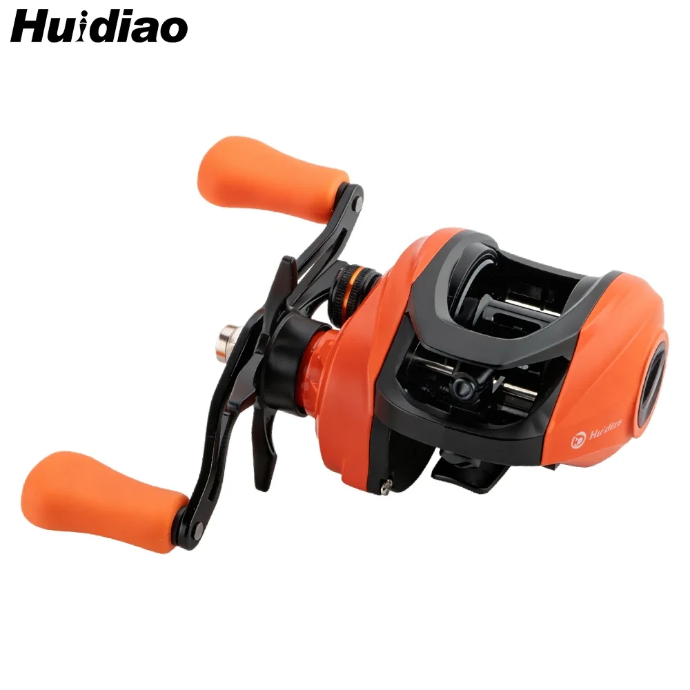 Huidiao 7,2: 1 carrete de Baitcasting 6,88 oz/195g carrete de fundición ligero de perfil bajo freno magnético de 15 niveles para pesca Finesse