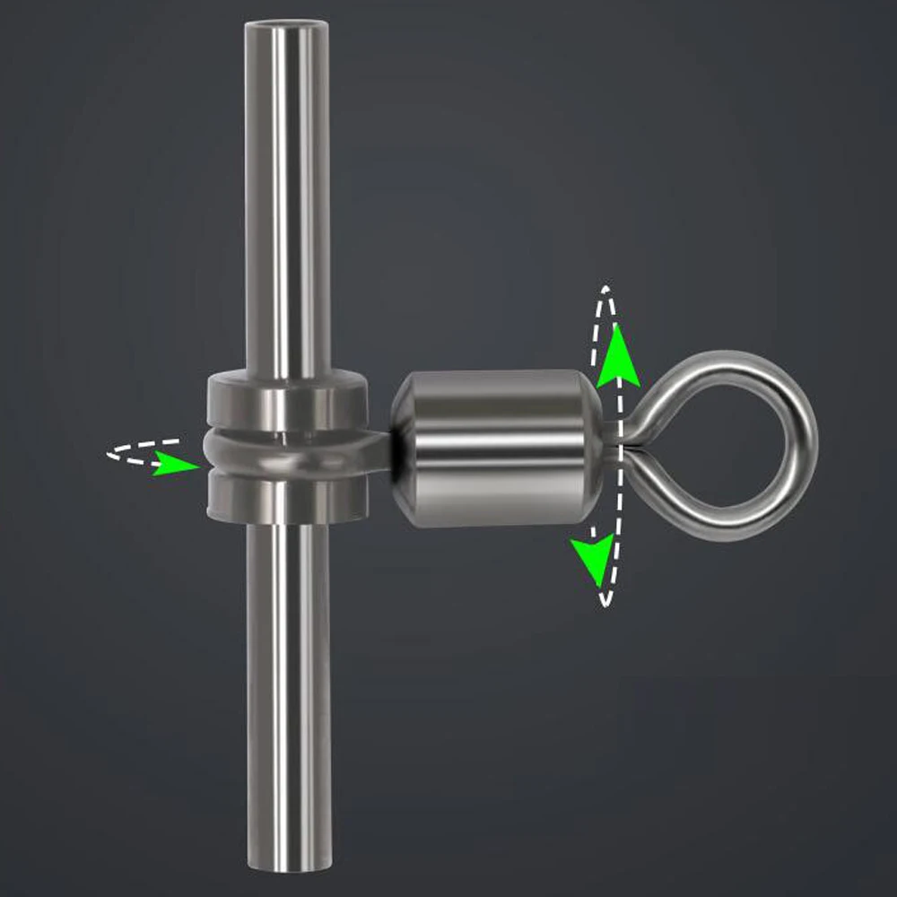 DNDYUJU 10-20X mangas giratorias de pesca giratorias de pesca de 3 vías grúa rodamiento de bolas giratorio línea cruzada aparejos de pesca - imagen 4
