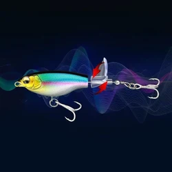 Whopper Popper-señuelo de pesca Topwater, cebo Artificial, Plopper duro, cola giratoria suave, aparejos de pesca