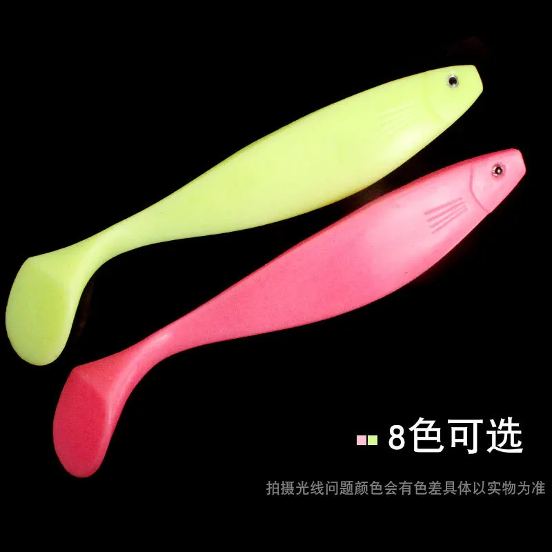 Cerill-señuelo de pesca de silicona, 1 unidad, 23,5 cm, cola de paleta, Lucio, sábalo grande, plantilla de agua salada, Wobbler, Swimbait, aparejos artificiales - imagen 2