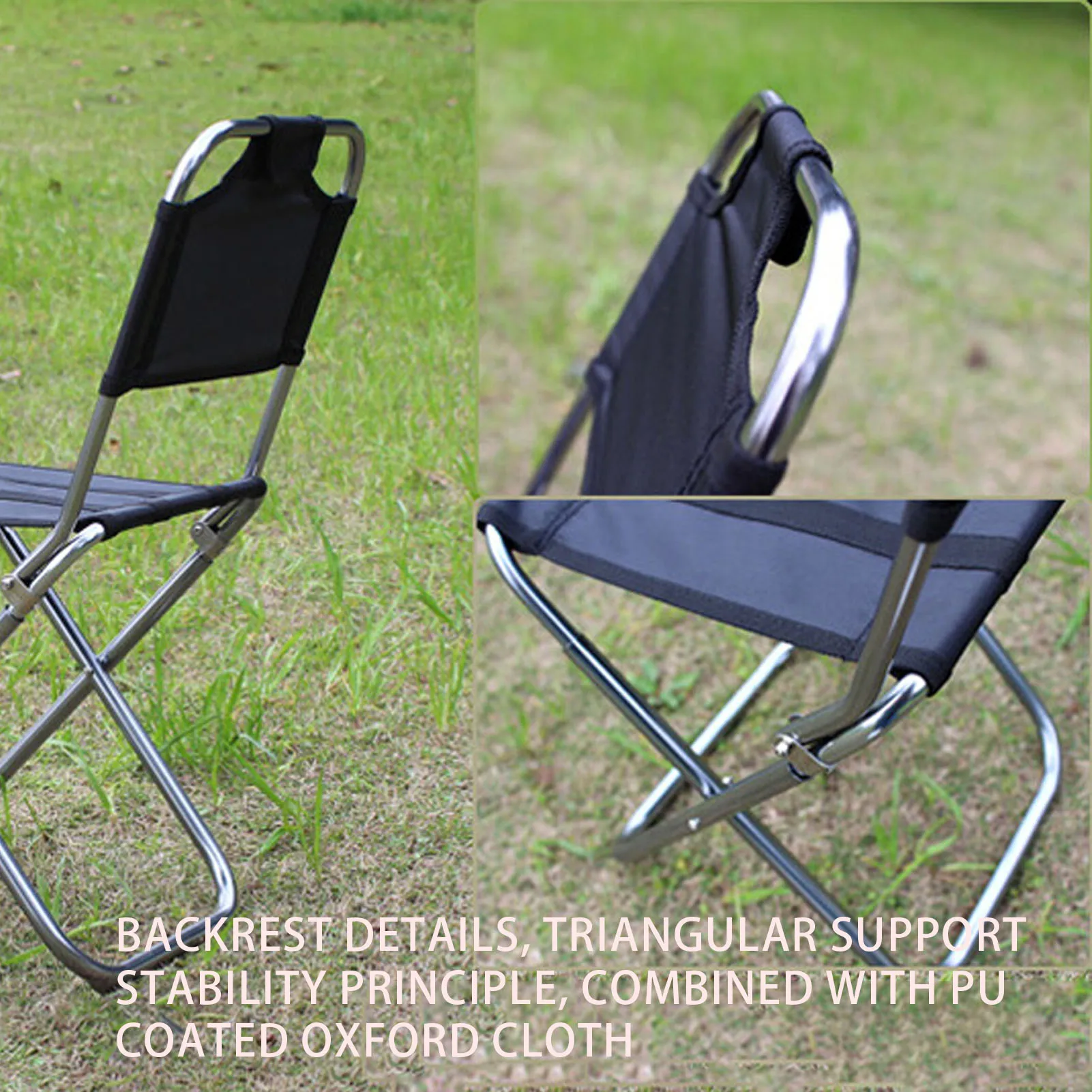 Silla de camping portátil plegable de aluminio resistente para pesca y playa - imagen 4