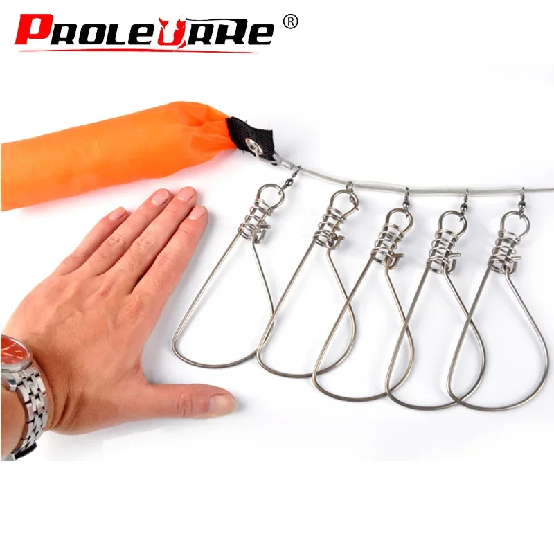 Hebilla de bloqueo de pesca de 5M, botón de bloqueo, cadena retráctil de bloqueo de pescado, hebilla de acero inoxidable de 5 metros, aparejos de pesca PR-456 - imagen 2