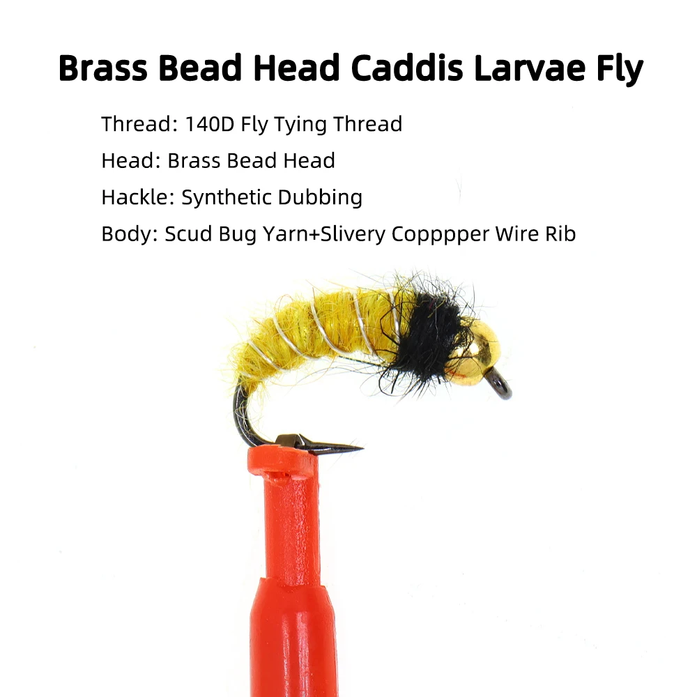 위프레오 10개/박스 10 # 12 # 빠르게 침강하는 황동 비드헤드 님프 스컷 버그 웜 플라이 바브드 훅 트라우트 블루길 낚시 루어 미끼 - imagen 2