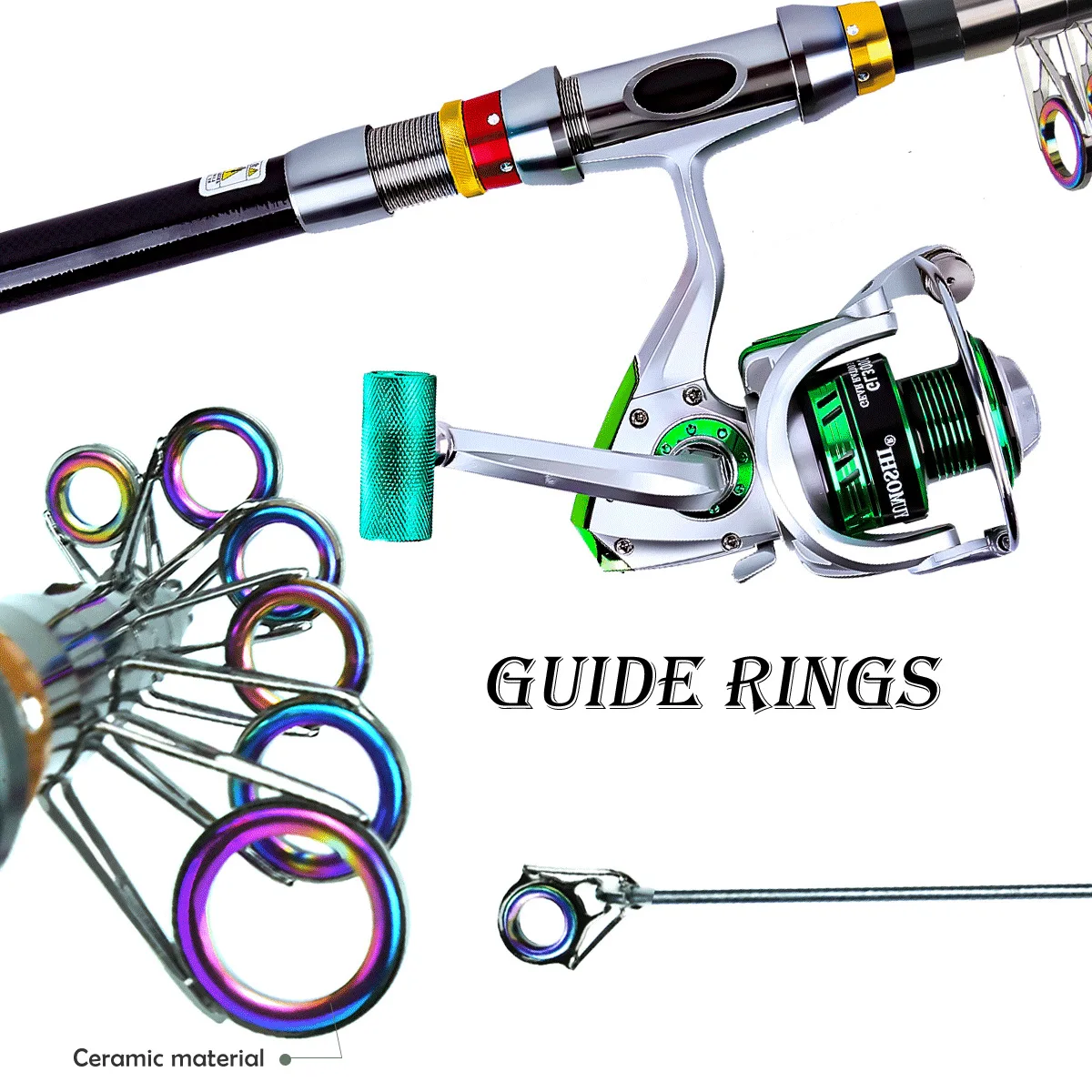 Juego de carretes de caña de pescar, señuelo de fundición de larga distancia, almacén marino, caña de pescar, juego completo de anzuelo de cebo suave, sedal - imagen 4