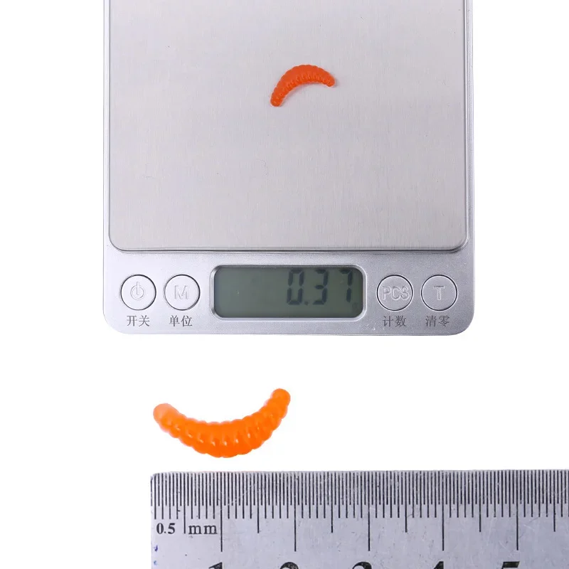 50 o 100 Uds. Cebo blando biónico de pesca Aphid 2,2 cm/0,35g fabricación Artificial olor a pescado señuelos de silicona aparejos de carpa lubina - imagen 5