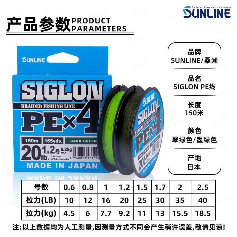 SUNLINE Siglon X4 Línea Trenzada PE 150m – Fabricado en Japón - imagen 3