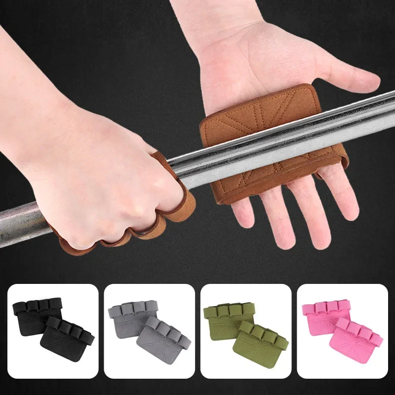 Guantes de entrenamiento para levantamiento de pesas, protección de palma de cuero para mujeres y hombres, empuñaduras deportivas para gimnasia, entrenamiento de levantamiento de pesas - imagen 3