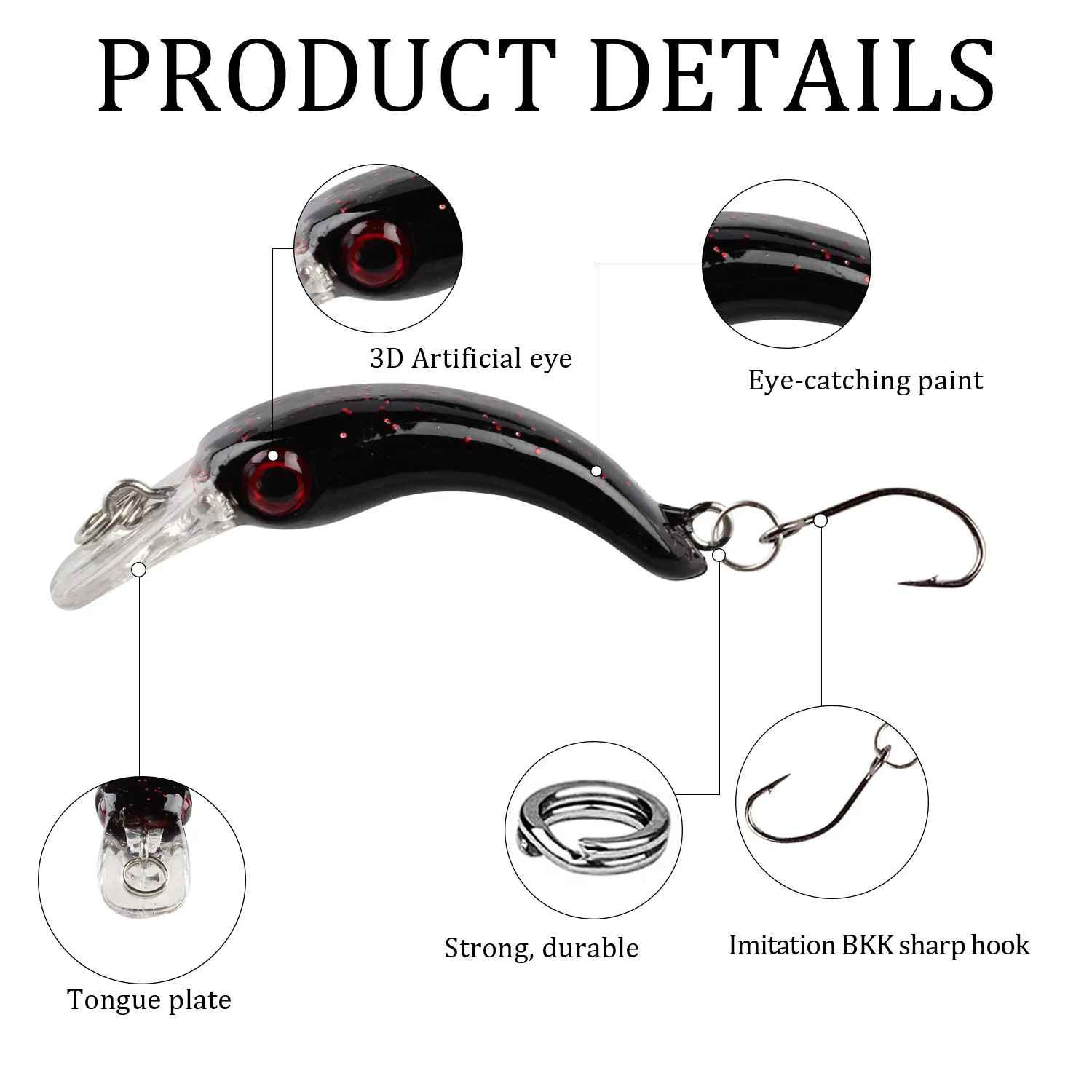 Pesca Micro flotador pez Mini Minnow plantillas de un solo anzuelo 3,7 cm/1,5g cebo duro Artificial 1 pieza venta - imagen 3