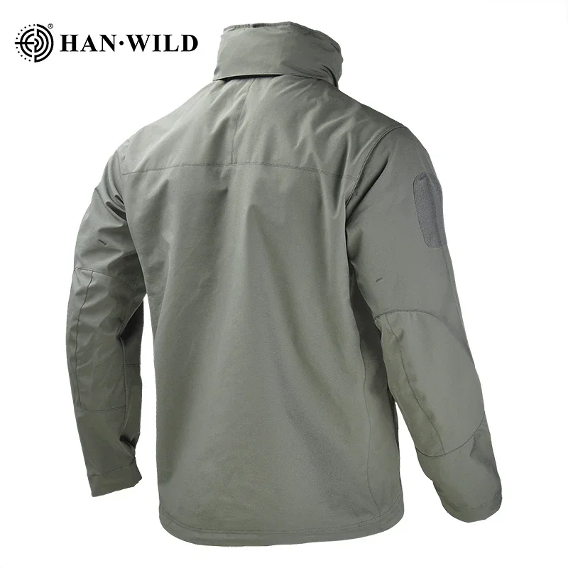 HAN WILD-chaquetas de lana tácticas de invierno para hombre, chaqueta Softshell de combate, cortavientos a prueba de viento, abrigo térmico para senderismo, ropa de escalada - imagen 4