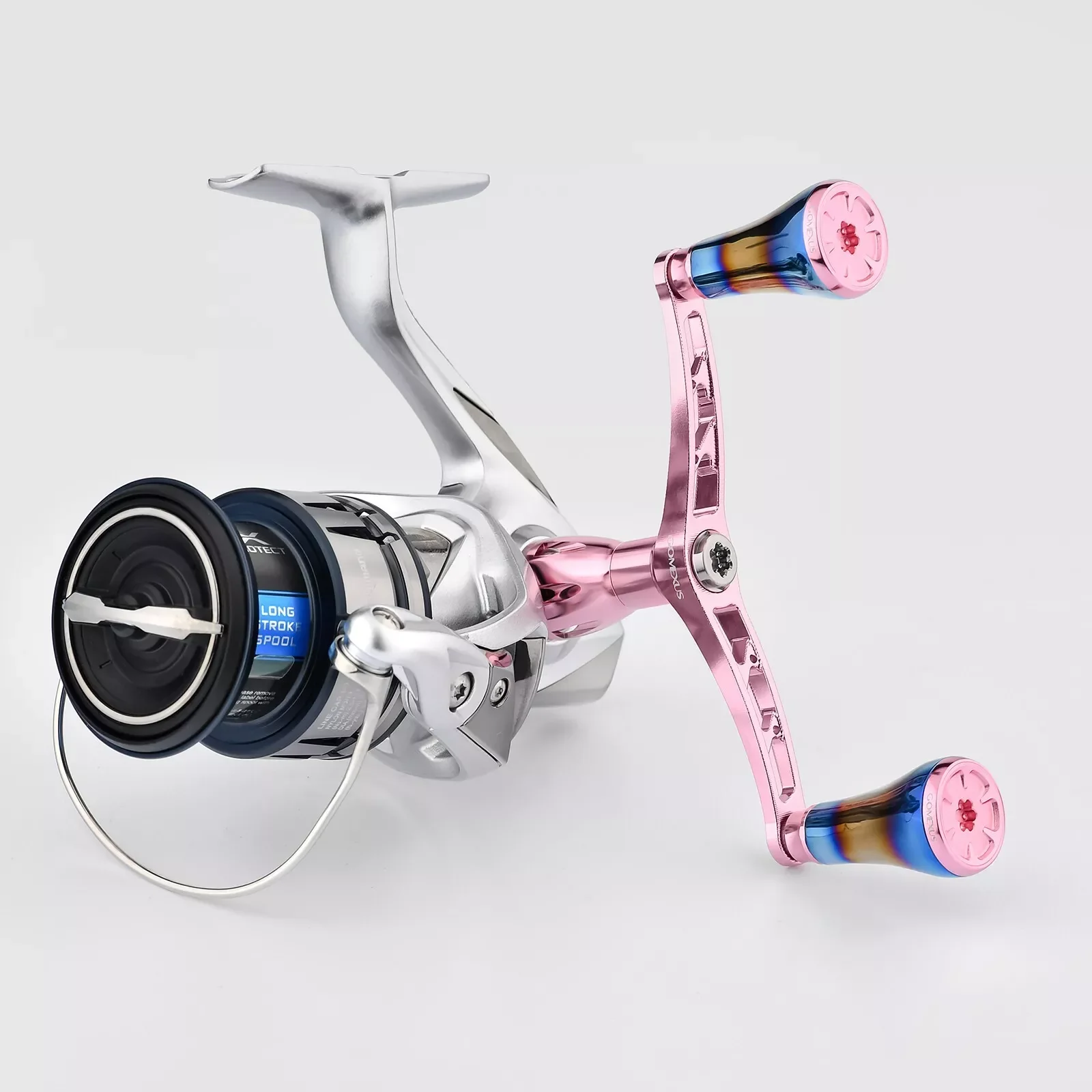 Mango Gomexus para pesca Eging, mango de carrete de 98mm con perilla de titanio de 20mm para carrete Stella Twin Power XD Stradic Vanquish Sephia - imagen 4