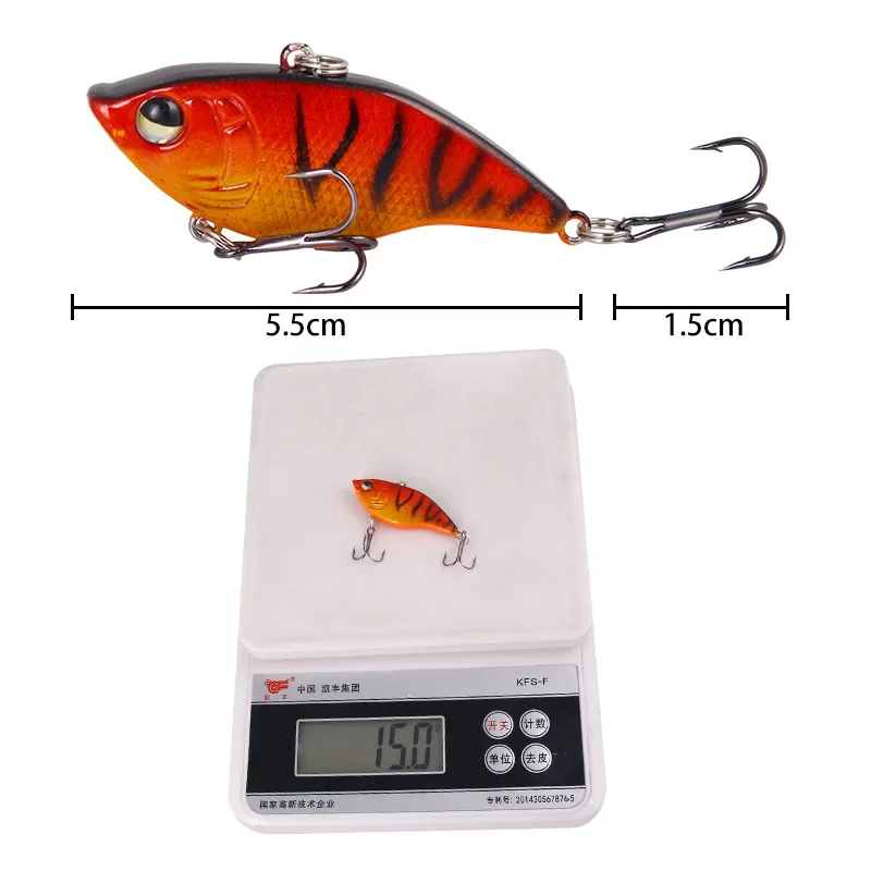 Sinking VIB Lure 15g5.5cm Hard Bait Three Hook Lure Freshwater Sea Fishing Bait Fishing Tool vib lure - imagen 5