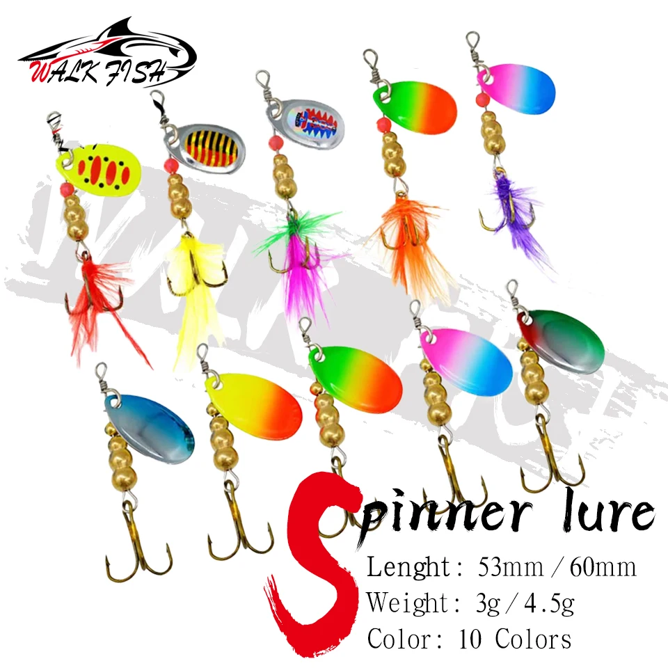 WALK FISH-señuelo de pesca giratorio, 3g, 4,5g, lentejuelas compuestas en forma de calabaza, lentejuelas de manivela, pez mandarín, salmón, biónico Artificial