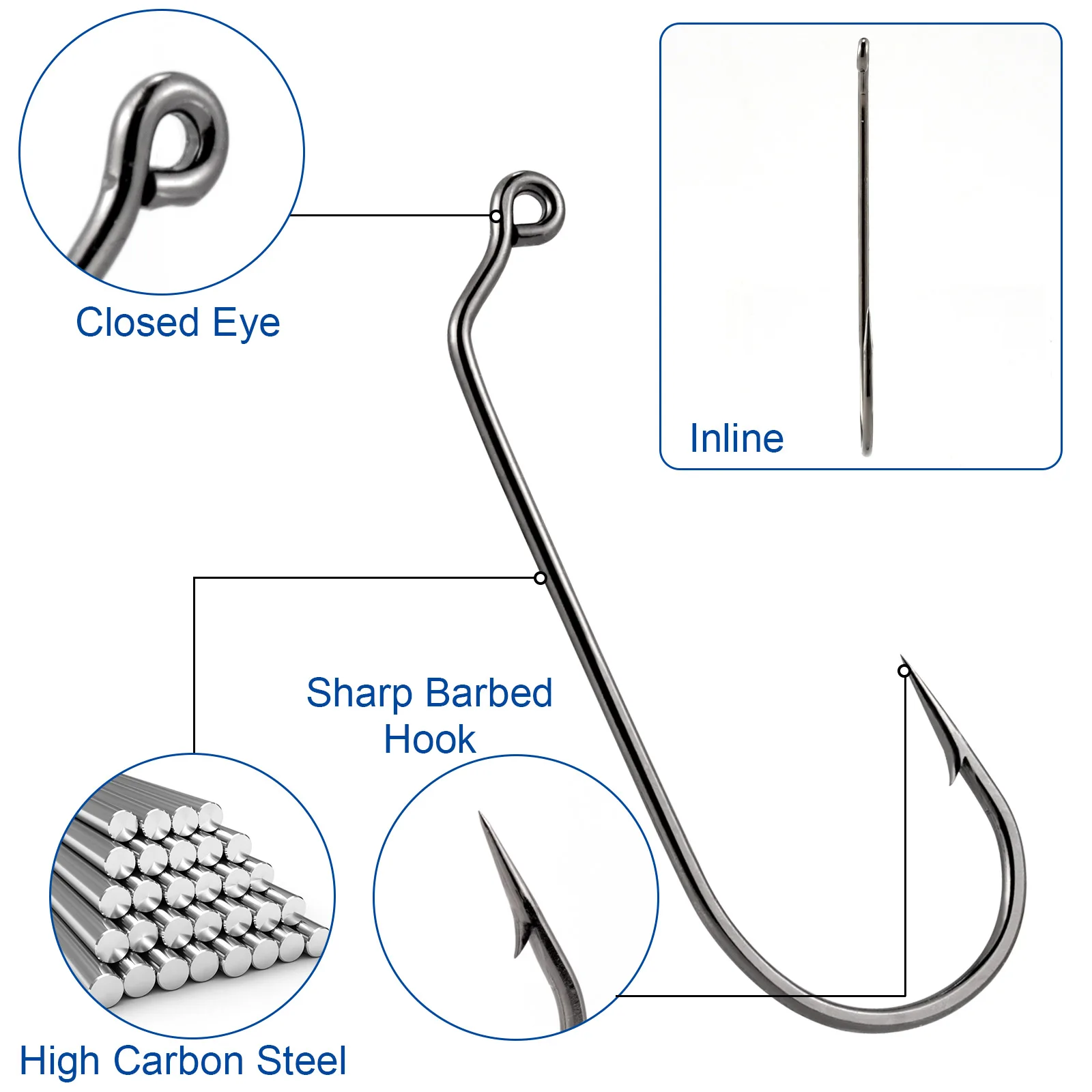 20/30 Uds. Gancho de atado de moscas de 60 grados gancho de plantilla Aberdeen para moscas de pesca con mosca ninfa gusano con púas Offset gancho de acero alto en carbono - imagen 5