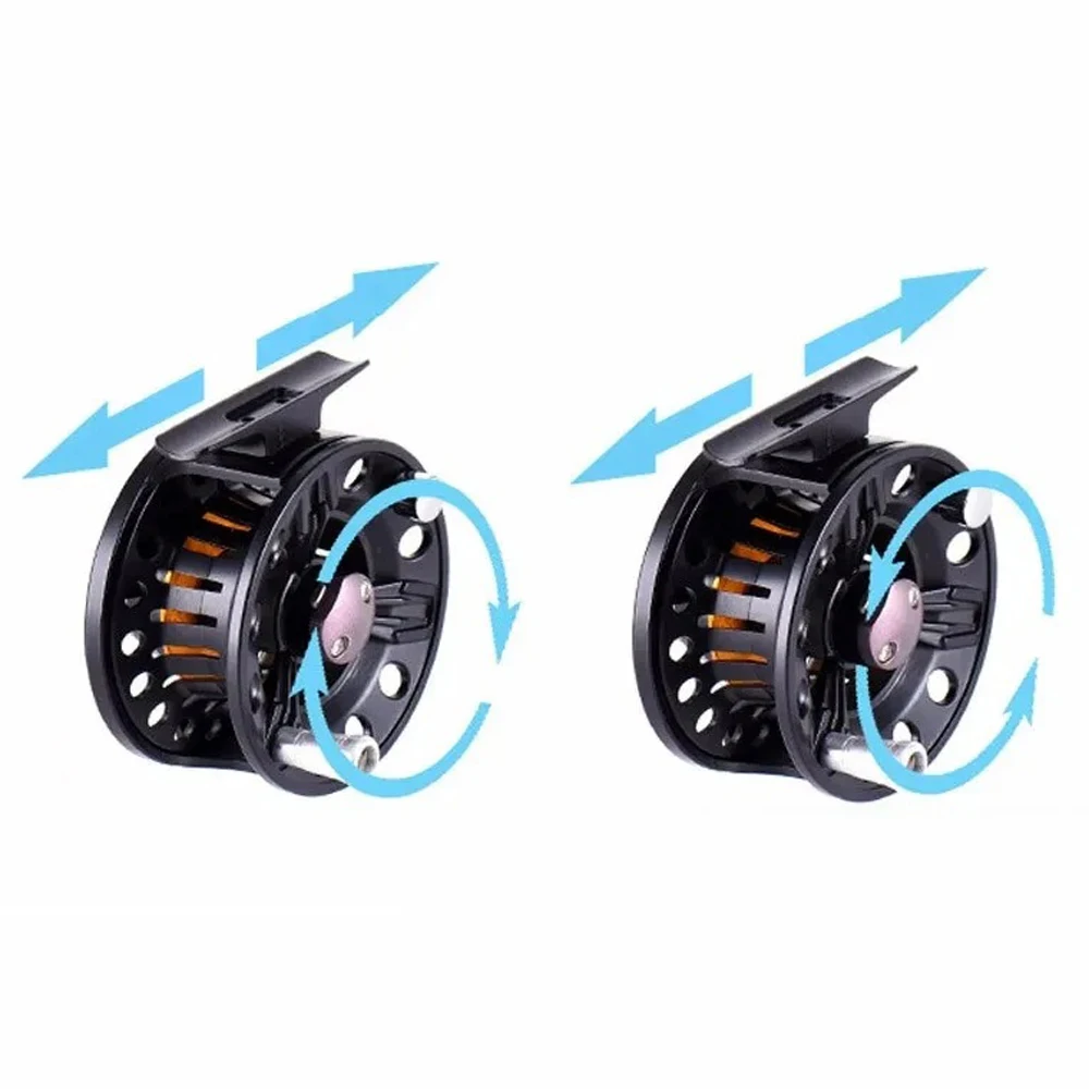 Carretes de pesca con mosca de metal, rueda delantera de liberación 1:1 con rodamiento de bolas intercambiable izquierdo y derecho, antigua rueda de hielo para Rafting, agua salada - imagen 5