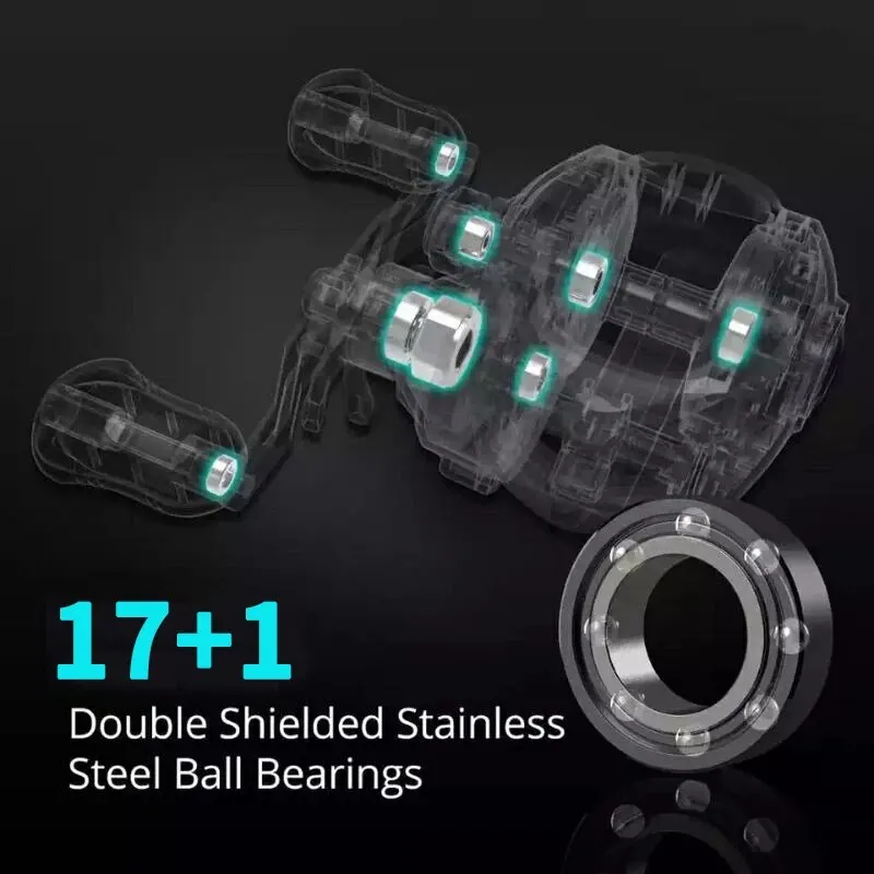 Carrete Baitcasting Remsysteem, arrastre máximo de 8Kg, perfil bajo, rueda de pesca de alta velocidad 18BB, carretes Baitcaster resistentes a la corrosión - imagen 4