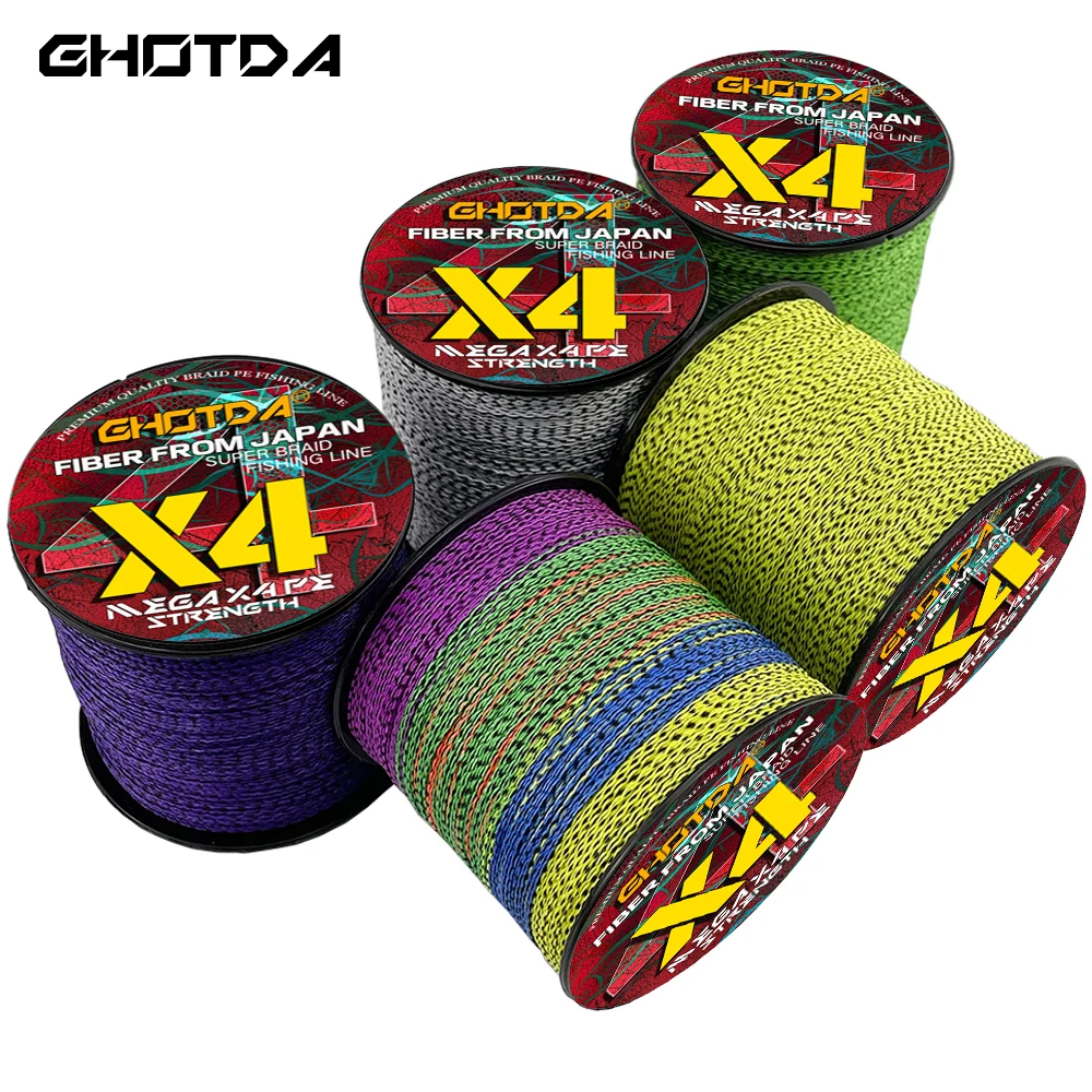 GHOTDA-sedal de Pesca de 4 hebras, cable Multifilamento trenzado de PE de 300M, 10-80lb, para Pesca de carpa, Mosca, línea de mar Multifilamento - imagen 5