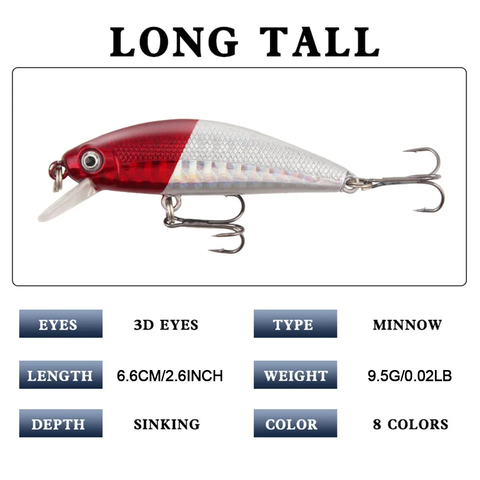 WALK FISH-señuelo de Pesca de pececillos, cebo duro Artificial Wobbler, ojos 3D, aparejos de Pesca de lubina, 1 piezas, 66MM, 9,5G - imagen 2