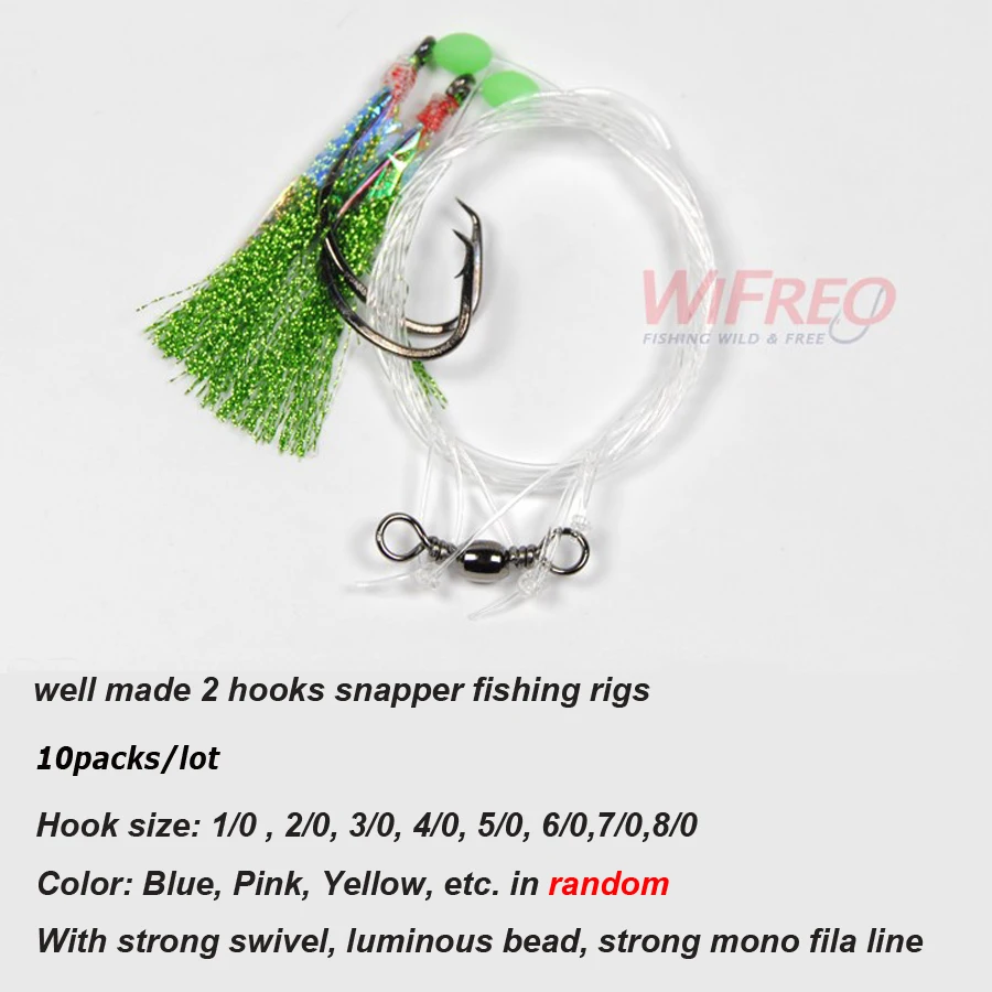 Wfireo, 10 paquetes de aparejos Sabiki para pesca en agua de mar, aparejos de pesca en el mar, aparejo intermitente cada uno con anzuelo de pesca 2/3, Kit de pesca, señuelo de pesca en el mar - imagen 5