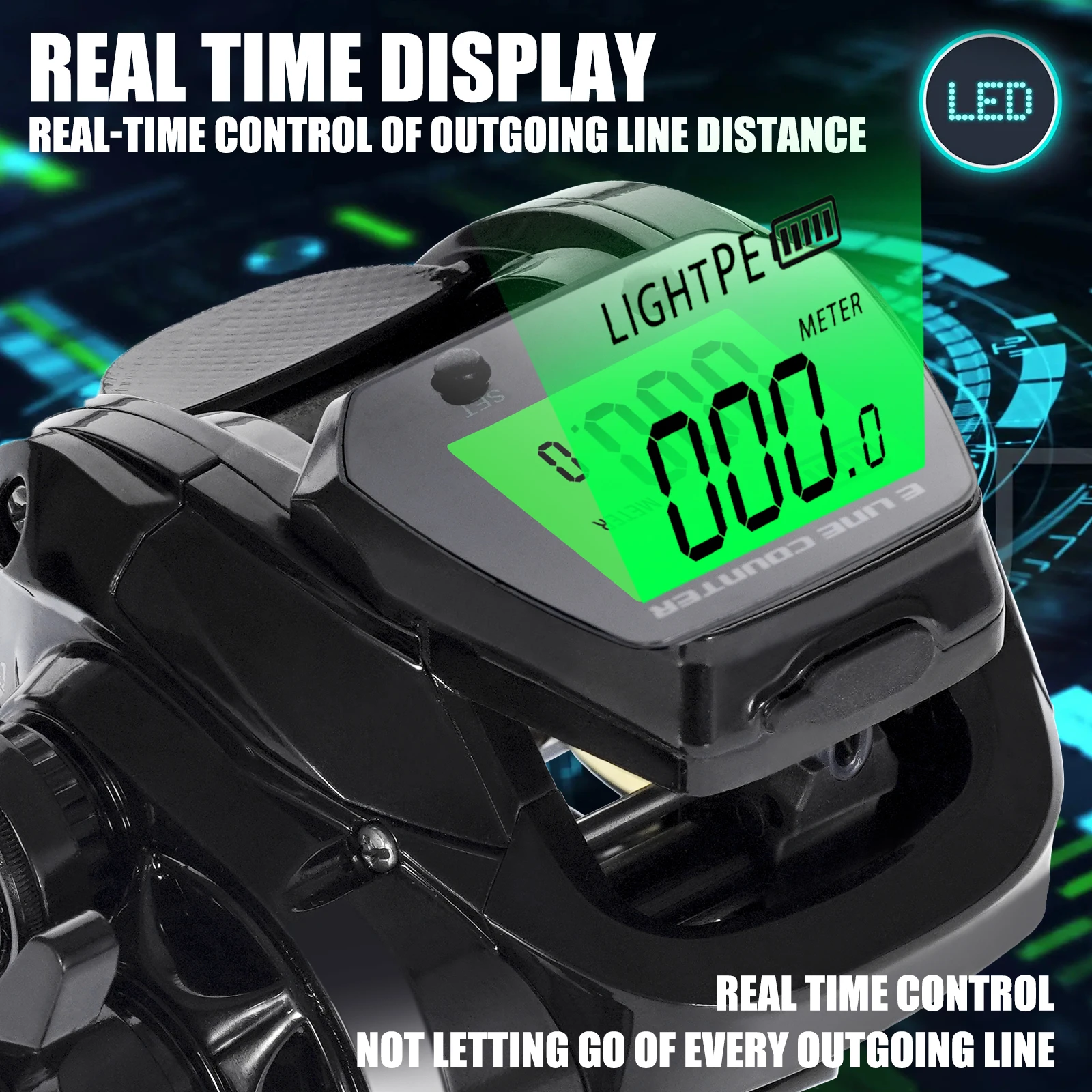 Carrete Baitcasting Electrónico con Pantalla LED 7.2:1 – 10kg - imagen 2