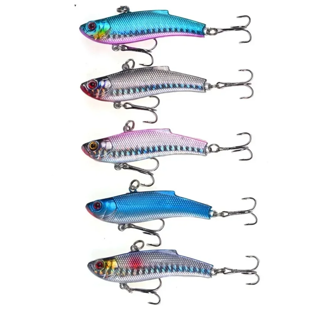 Señuelo de pesca VIB con vibración, cebo duro de plástico Wobbler Crankbait, aparejos de pesca artificiales de invierno para carpa lubina, 5 uds. - imagen 4