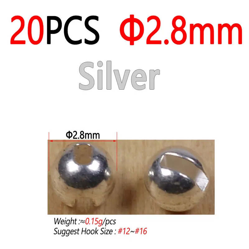20pcs 2.8mm Silver