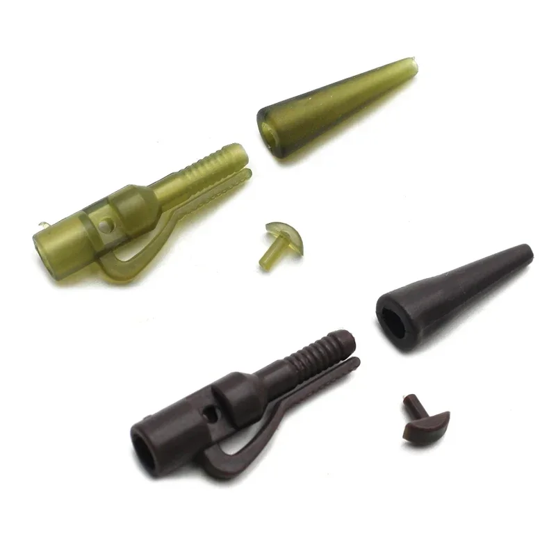 Juego de 20 Clips de plomo de seguridad para pesca de carpa con mangas de goma de cola, se pueden caber con giratorios, tamaño 8, accesorios para aparejos de pesca de carpa - imagen 5