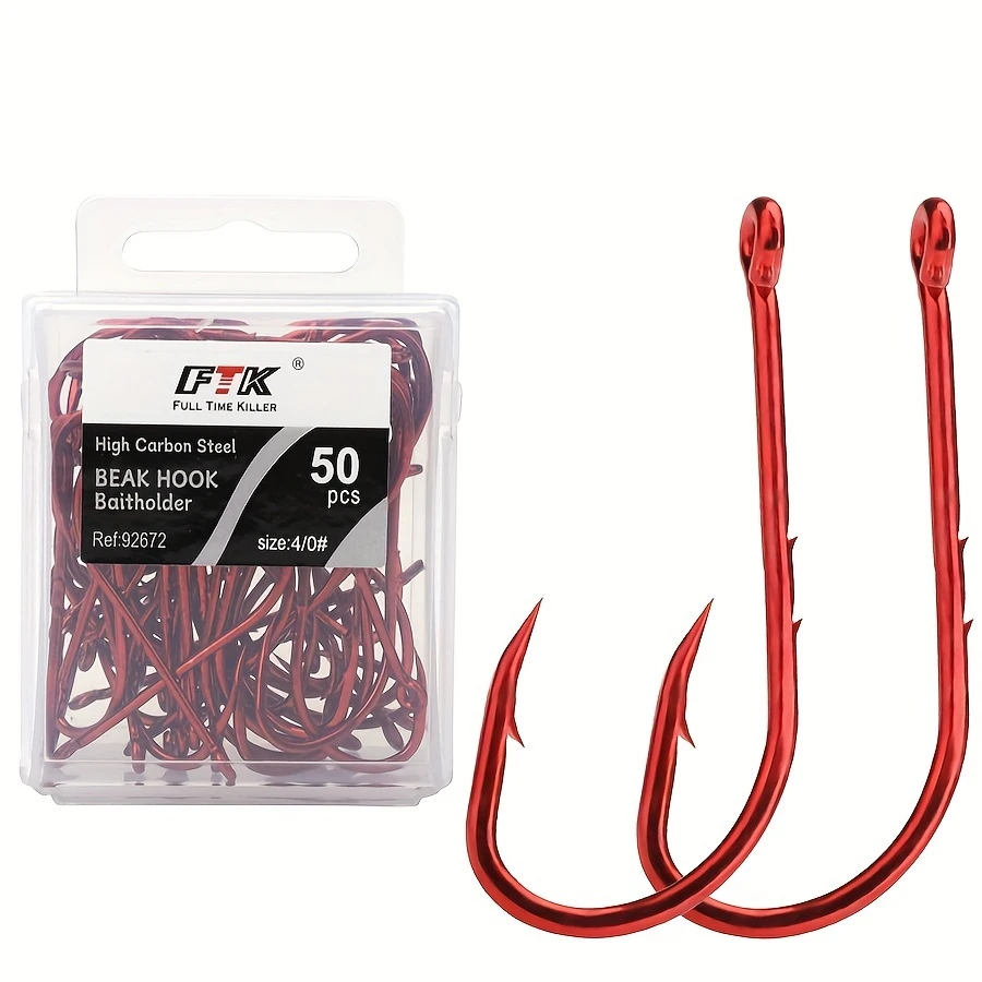 FTK Anzuelos rojos para carpa y gusano con vástago y cebo vivo - imagen 4