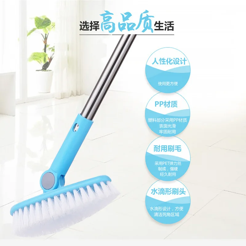 Cepillo de limpieza para baño con mango largo y pelo duro en esquinas - imagen 4