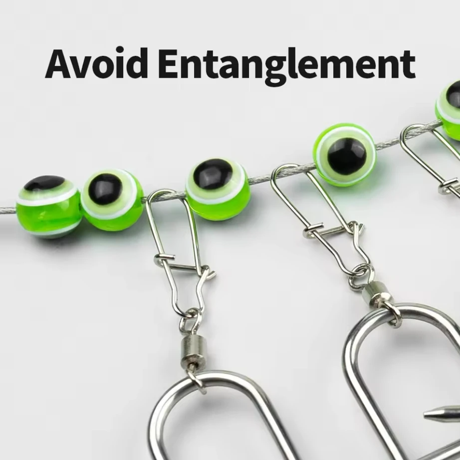 Hebilla de bloqueo de pesca estirable, carrete de mosca, 8 broches, cadena de acero inoxidable de pato con flotador, cinturón de bloqueo de señuelo vivo - imagen 5