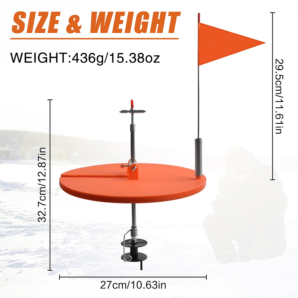 Punta de caña de pescar en hielo con bandera plegable naranja, accesorios de pesca en hielo, aparejos de invierno, 1 pieza, 2 piezas - imagen 2