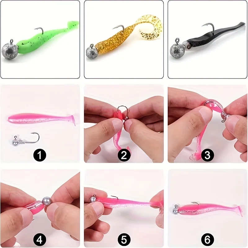 Anzuelos con cabeza de anzuelo, equipo de pesca con púas, kit de peso múltiple, pesca en agua salada, anzuelos para lubina, juego de aparejos premium - imagen 5