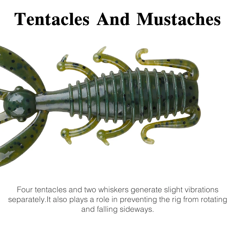 TSURINOYA-señuelo de pesca de cangrejo, PIONEER, 68mm, 20 piezas, cebo suave, juego de luz, plásticos blandos para Lucio, lubina, perca, cebo, Wormbait - imagen 5