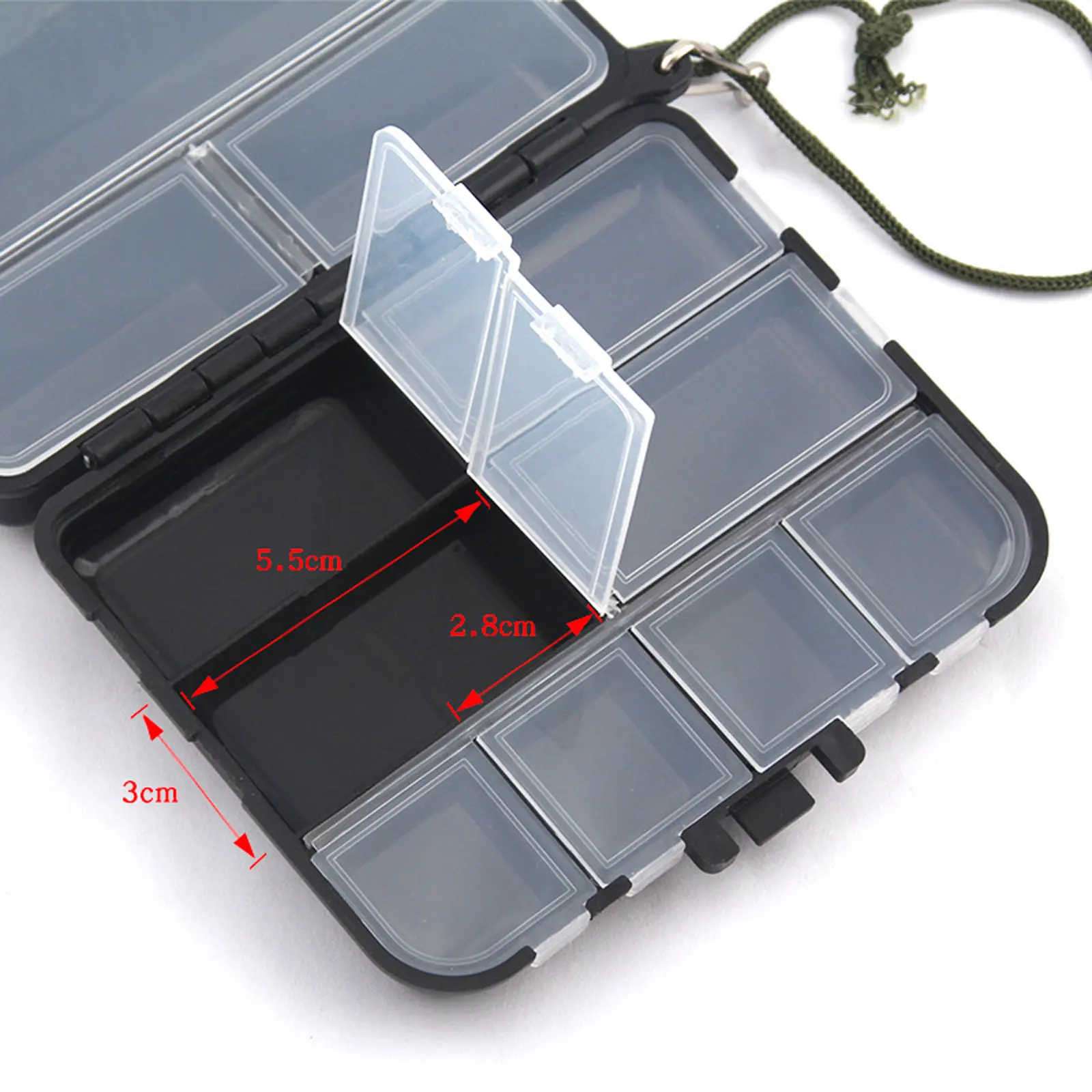 Caja de almacenamiento de cebo multifunción de doble cubierta, organizador portátil de gran capacidad para anzuelos de pesca - imagen 3