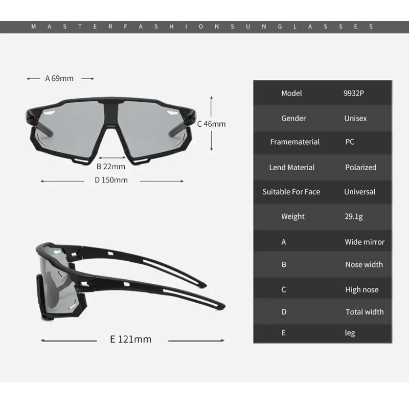 Gafas fotocromáticas para pescar y montar para hombres y mujeres, gafas de sol, máscara para ojos de montaña, nuevas gafas de pesca para deportes al aire libre y senderismo - imagen 5