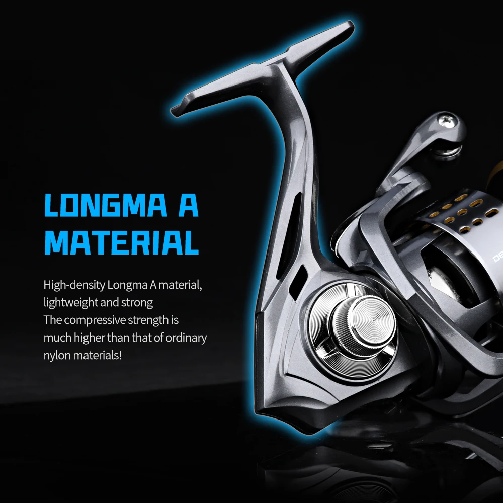 Carrete giratorio DEUKIO 5,2: 1 potencia de arrastre máxima 15 libras carrete de pesca mango de carrete de Metal duradero para agua salada agua dulce - imagen 5