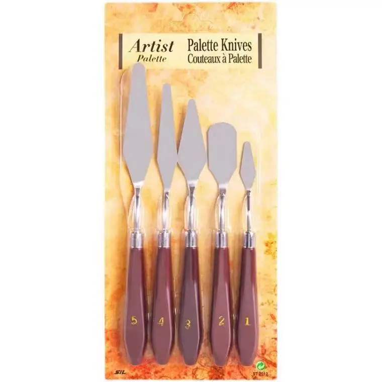 5 unids/bolsa pintura al óleo raspador paleta cuchillo suministros de arte acuarelas fina pintura Gouache acrílica espátula elegir herramientas de mezcla de colores - imagen 3
