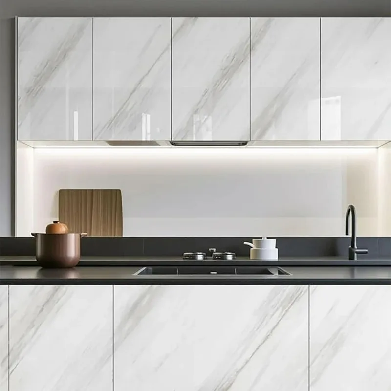 Pegatinas de pared autoadhesivas DIY para habitación de Material de PVC, papel tapiz de mármol de 40cm, pegatinas de pared impermeables y a prueba de aceite para cocina - imagen 4