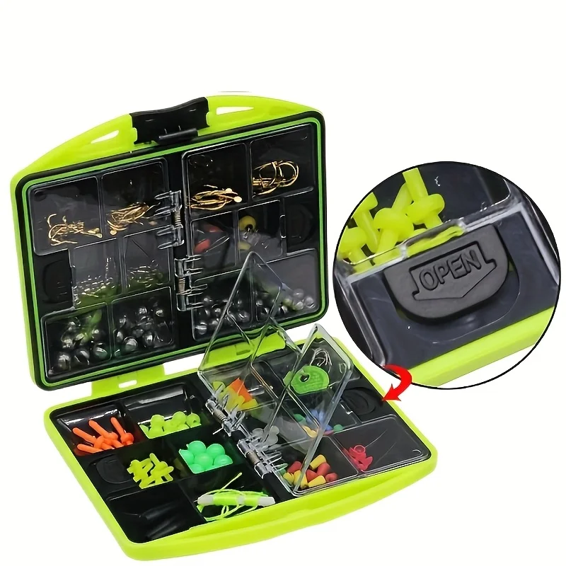 184 Uds., 24 tipos de aparejos portátiles, accesorios de pesca en roca, conjunto combinado, caja de fundición para Surf, Pin giratorio, Kit de anzuelos individuales, aparejos de herramientas - imagen 3