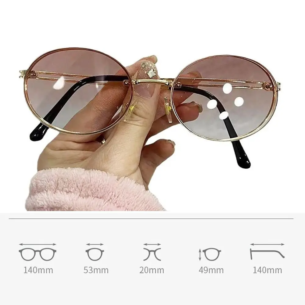 Gafas de sol Retro con protección UV, lentes de sol con montura ovalada, color negro, decoración para exteriores, para conducir - imagen 5