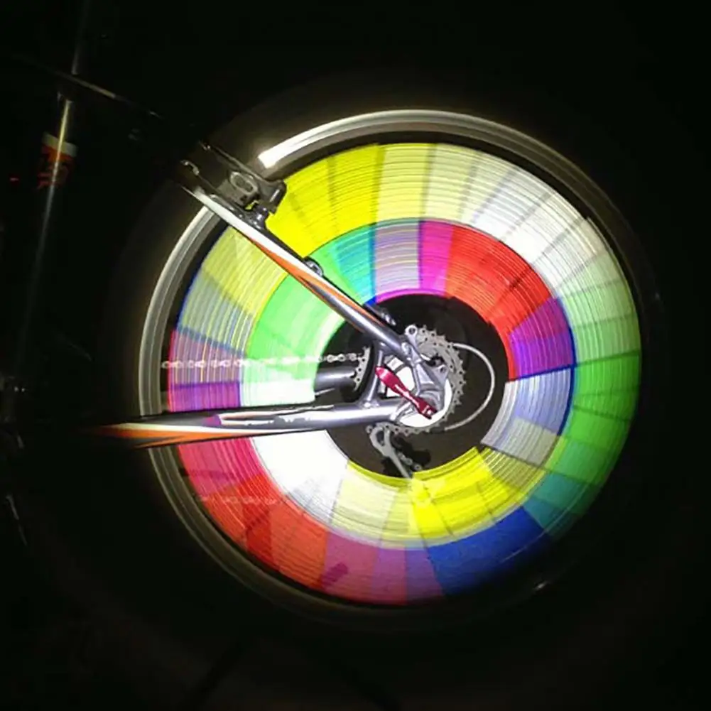 12 unids/pack MTB bicicleta tubo reflectante radios de rueda tubos tira rueda conducción segura cinta reflectora luz de advertencia de seguridad Reflector - imagen 3