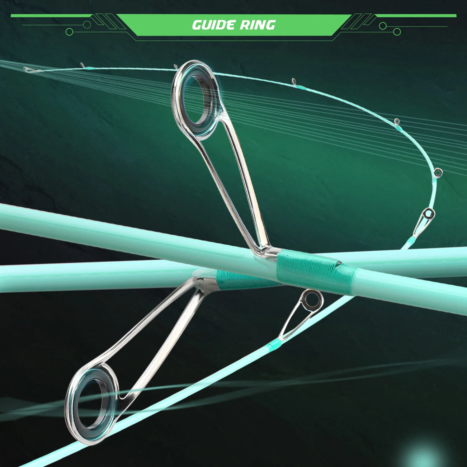 Cañas de pescar de carbono de 2 secciones Sougayilang, caña con mango de corcho de alta sensibilidad, caña de señuelo de 1,8 m y 2,1 m para diferentes escenarios de pesca - imagen 4