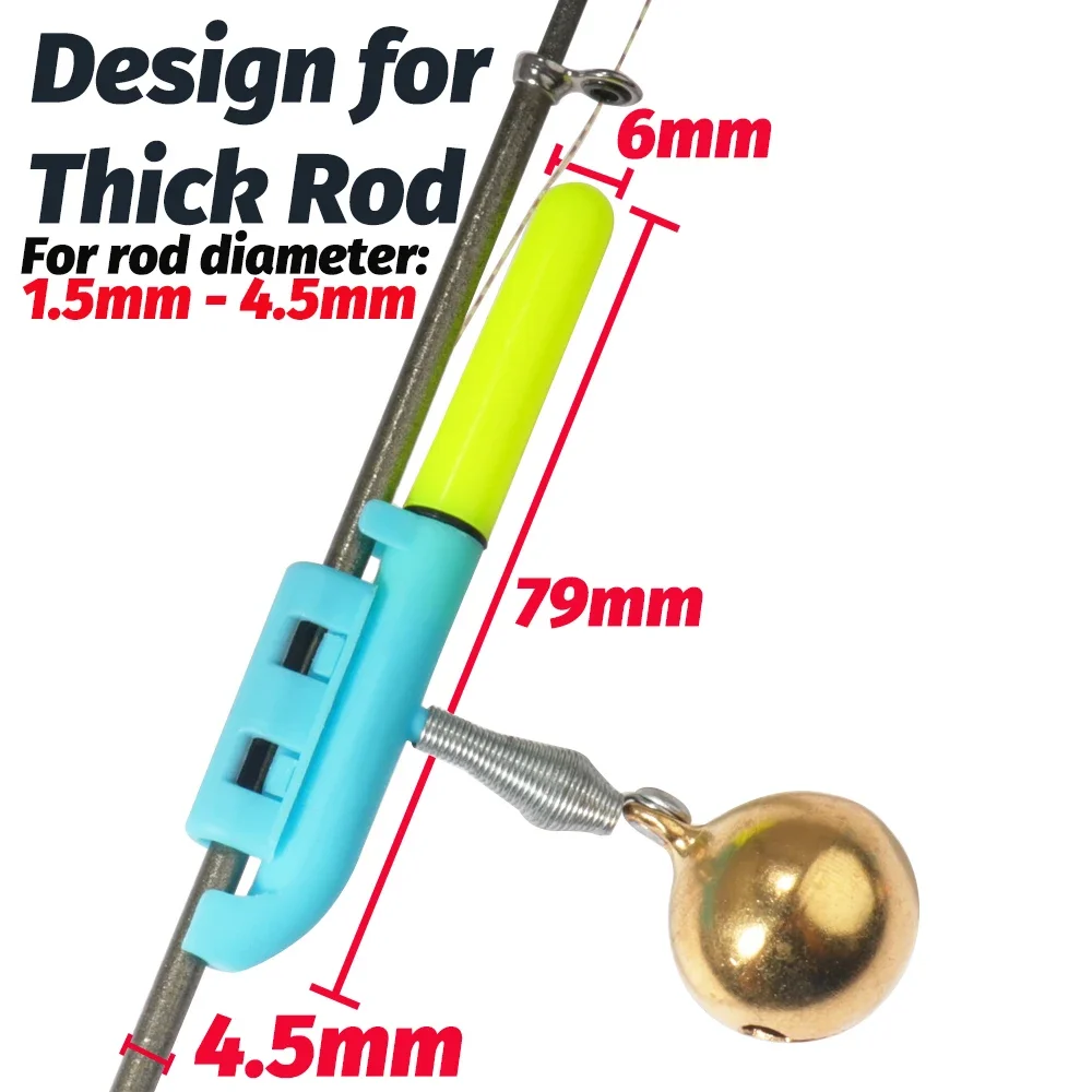 GOBAIT-palo de luz de pesca grande, Clip de campana, LED luminoso CR425, batería de 3,6 V, carga USB, lámpara de Flash de alarma de picadura de pescado brillante nocturna - imagen 2