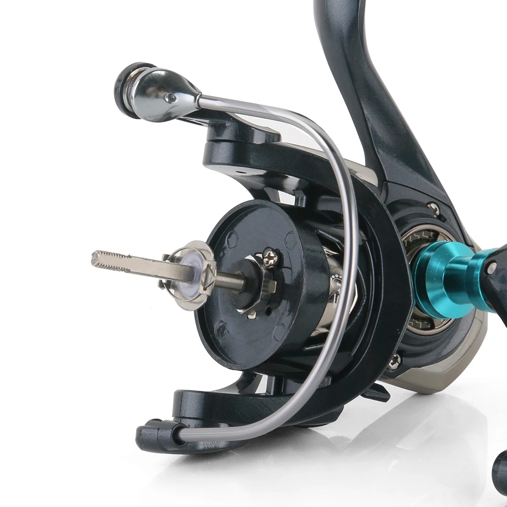 DEUKIO nuevo mango simple/doble, relación de engranaje 5,6:1, arrastre máximo de 13LB, mango de Metal CNC, carrete de pesca giratorio para agua dulce y salada - imagen 4