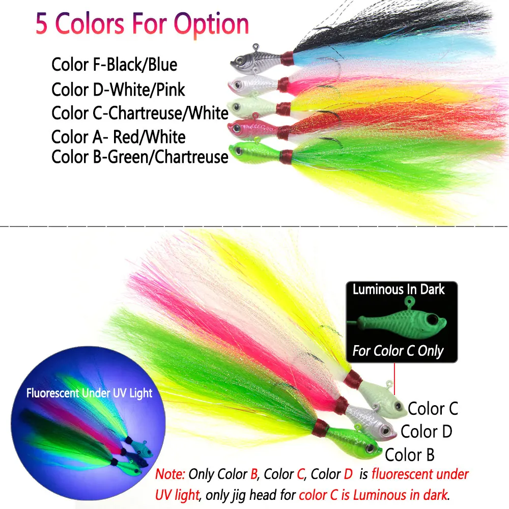 Bimoo-señuelo de pesca con cabeza plomada, 1 unidad, 10g ~ 28g - imagen 5