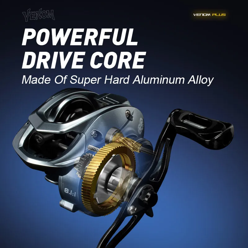 Carrete de pesca de fundición de agua salada de alta velocidad OBSESSION VENOM 8,1: 1 ultraligero 8kg 11 + 1 rodamientos de bolas de alta calidad - imagen 4