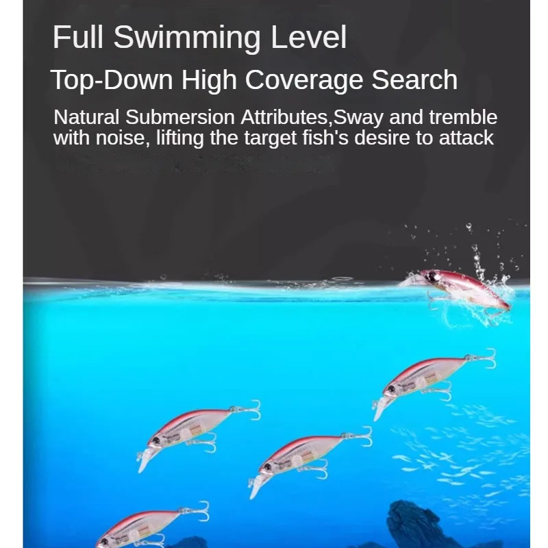 Señuelos de pesca con lápiz de hundimiento lento, pececillo con ruido, 70mm, 12g, 55mm, 7g, Swimbaits, cebos duros oscilantes, aparejos de pesca Wobblers - imagen 5